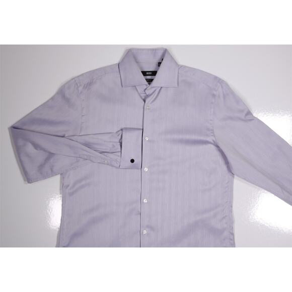 Hugo Boss Sharp Fit 2-Ply Light Purple French Cuff Dress Shirt 15.5-34/35 - Picture 3 of 9